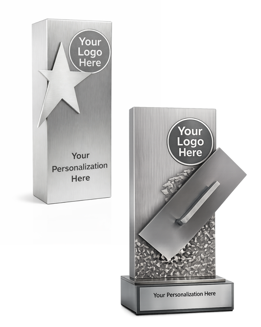 Custom Metal Corporate Award – Personalized Logo Recognition Trophy